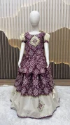 St D No 162 Crepe Silk Bandhani Printed Kids Girls Wear Lehenga Choli